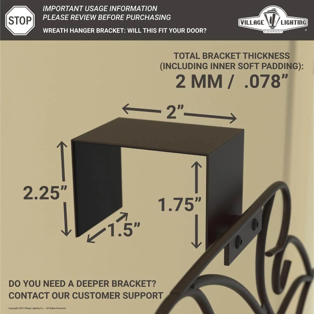 Black Metal 5 In. Artificial - 19 In. Artificial Adjustable Wreath Hanger (Elegant Design) 9 Black Metal 5 In. Artificial - 19 In. Artificial Adjustable Wreath Hanger (Elegant Design) - Image 7