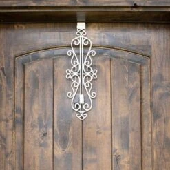 White Metal 5 In. Artificial - 19 In. Artificial Adjustable Wreath Hanger (Colonial Design) -Christmas Decor Shop village lighting company wreath hangers v 20569 wht 44 1000