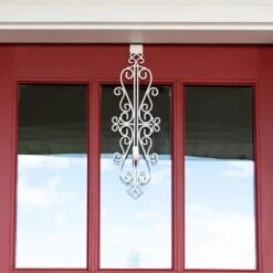 White Metal 5 In. Artificial - 19 In. Artificial Adjustable Wreath Hanger (Colonial Design) -Christmas Decor Shop village lighting company wreath hangers v 20569 wht c3 1000