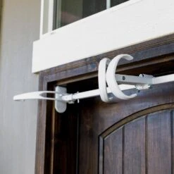 White Single Door Garland Hanger (for 34 In. Artificial - 52 In. Artificial Wide Doors) -Christmas Decor Shop village lighting company wreath hangers v 20720 wht 76 1000