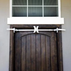 White Single Door Garland Hanger (for 34 In. Artificial - 52 In. Artificial Wide Doors) -Christmas Decor Shop village lighting company wreath hangers v 20720 wht fa 1000