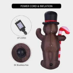 5 Ft. H LED Lighted Gingerbread Man Christmas Inflatable 12 5 Ft. H LED Lighted Gingerbread Man Christmas Inflatable -Christmas Decor Shop vivohome christmas inflatables x002460eap 1f 1000