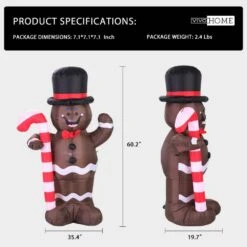 5 Ft. H LED Lighted Gingerbread Man Christmas Inflatable 13 5 Ft. H LED Lighted Gingerbread Man Christmas Inflatable -Christmas Decor Shop vivohome christmas inflatables x002460eap 44 1000