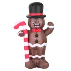 5 Ft. H LED Lighted Gingerbread Man Christmas Inflatable