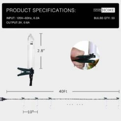 50-Count Flameless LED Candle Clip-On White Lights Christmas String Lights -Christmas Decor Shop vivohome christmas string lights x001ugm1hj fa 1000