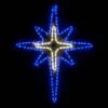 28 In. 149-Light LED Blue And Cool White Bethlehem Star With Cross Center -Christmas Decor Shop wintergreen lighting christmas novelty lights 73392 64 1000