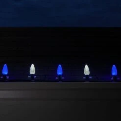 OptiCore 49 Ft. 50-Light LED Blue And Cool White Faceted C9 String Light Set -Christmas Decor Shop wintergreen lighting christmas string lights 80152 fa 1000