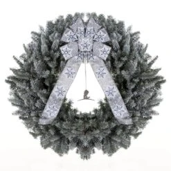 26 In. Fresh Fraser Fir Christmas Wreath With HQ White Bow And St. Jude Hospital Pendant