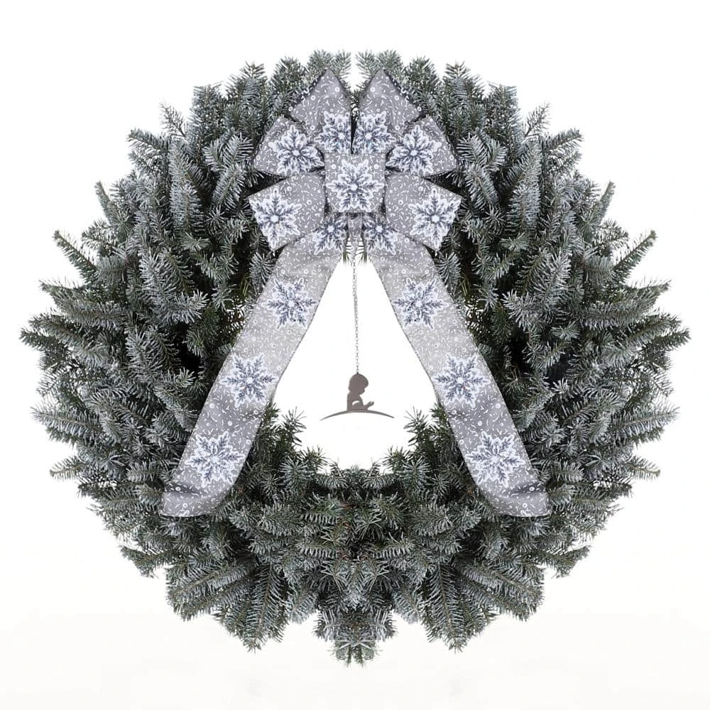 26 In. Fresh Fraser Fir Christmas Wreath With HQ White Bow And St. Jude Hospital Pendant 3 26 In. Fresh Fraser Fir Christmas Wreath With HQ White Bow And St. Jude Hospital Pendant