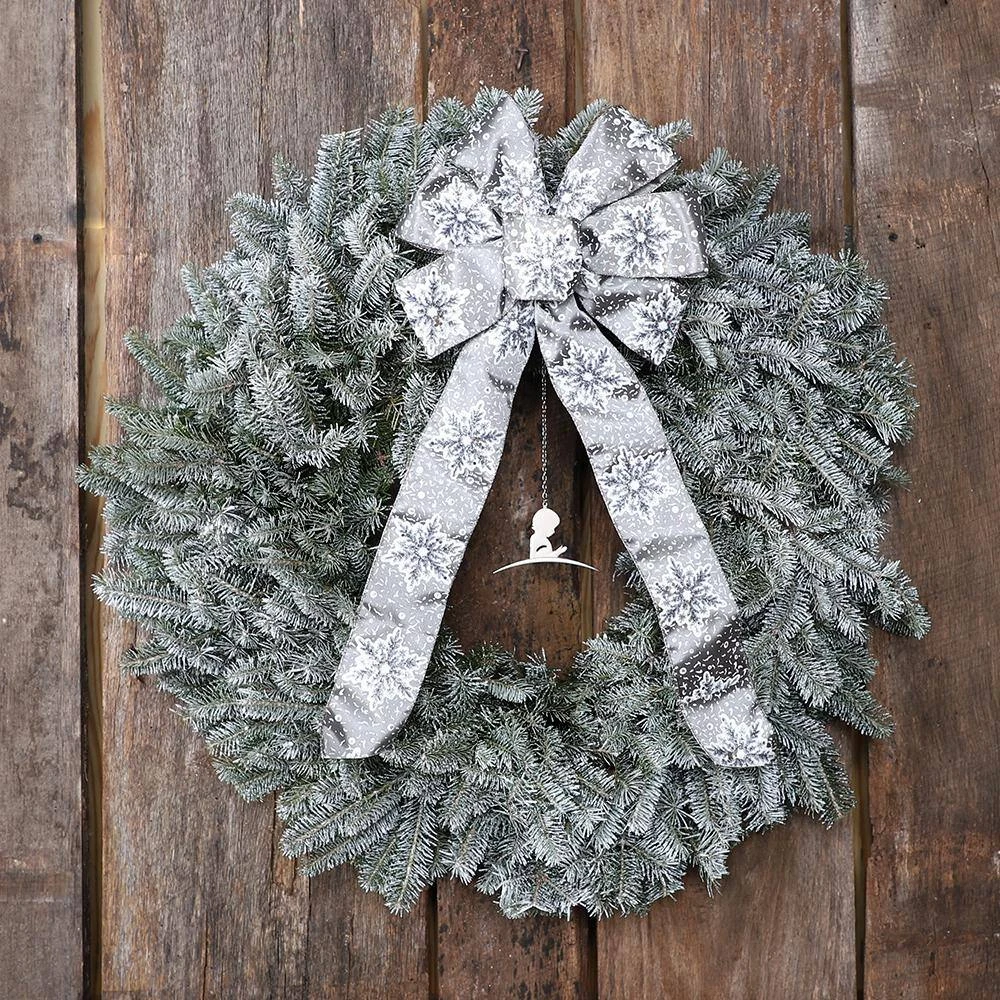26 In. Fresh Fraser Fir Christmas Wreath With HQ White Bow And St. Jude Hospital Pendant 4 26 In. Fresh Fraser Fir Christmas Wreath With HQ White Bow And St. Jude Hospital Pendant - Image 2