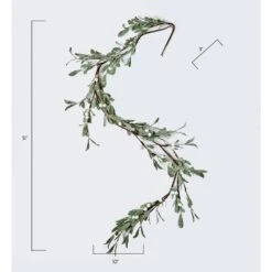 4.25 Ft. Green Leaves And White Berries Garland -Christmas Decor Shop worth imports christmas garland 7174 c3 1000