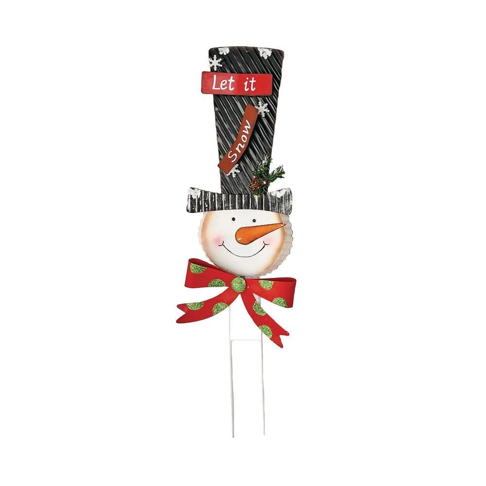 16 In. Metal Snowman Stick 3 16 In. Metal Snowman Stick