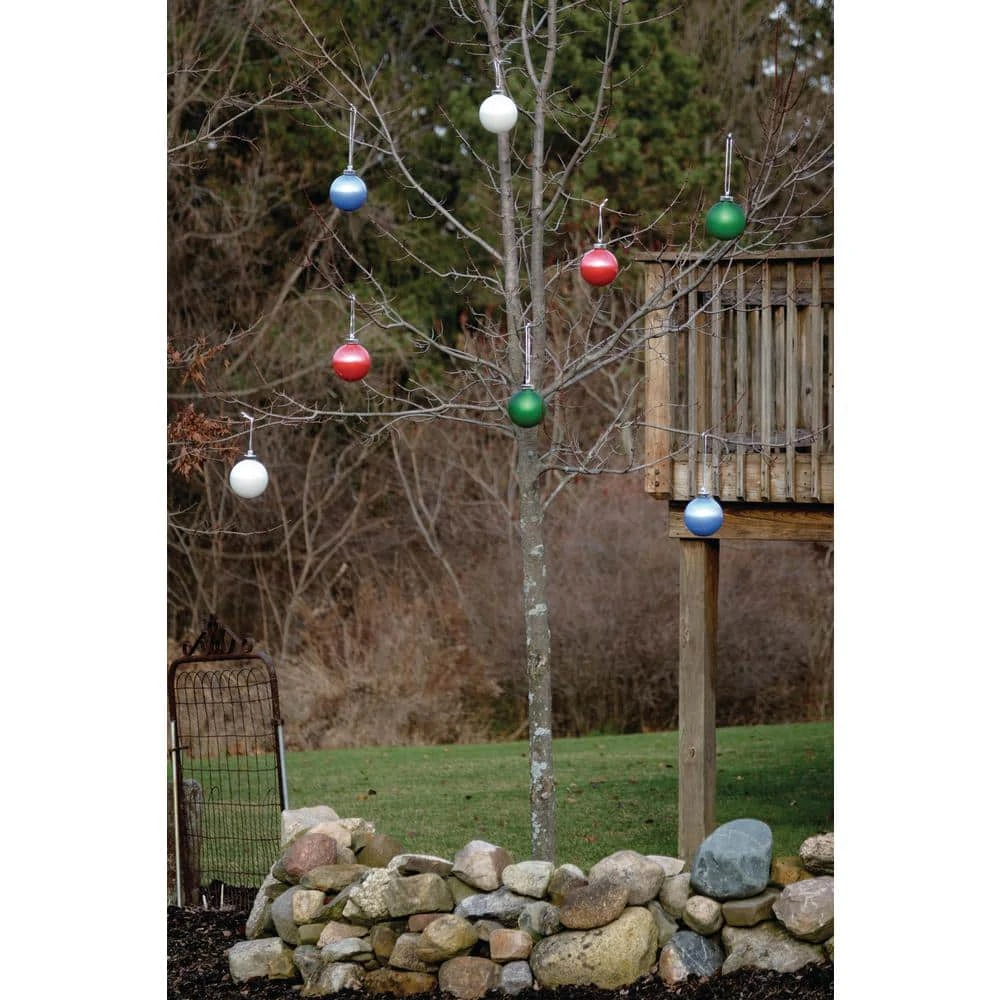5 In. Red LED Outdoor Hanging Globe Ornament 4 5 In. Red LED Outdoor Hanging Globe Ornament - Image 2