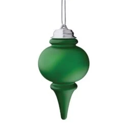 9 In. Green Single LED Outdoor Hanging Finial Ornament