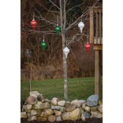 9 In. Green Single LED Outdoor Hanging Finial Ornament -Christmas Decor Shop xodus innovations christmas novelty lights wp660 c3 1000