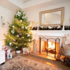 Santa's Last Stand White Steel Stand For 6 Ft. To 11 Ft. Trees -Christmas Decor Shop yard butler christmas tree stands isls 9white 4f 1000