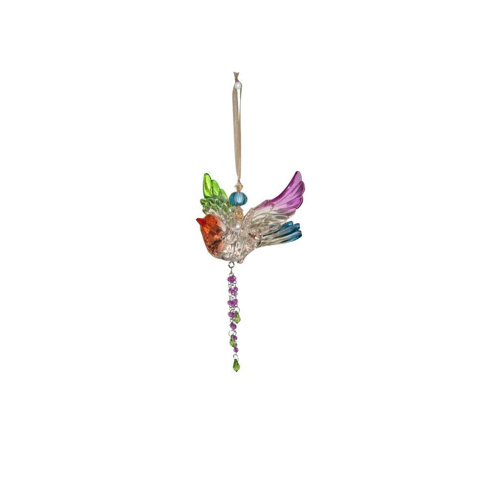 5 In. Hanging Acrylic Chickadee Ornaments With Beaded Tassels In 6 Assorted Colors 4 5 In. Hanging Acrylic Chickadee Ornaments With Beaded Tassels In 6 Assorted Colors - Image 2